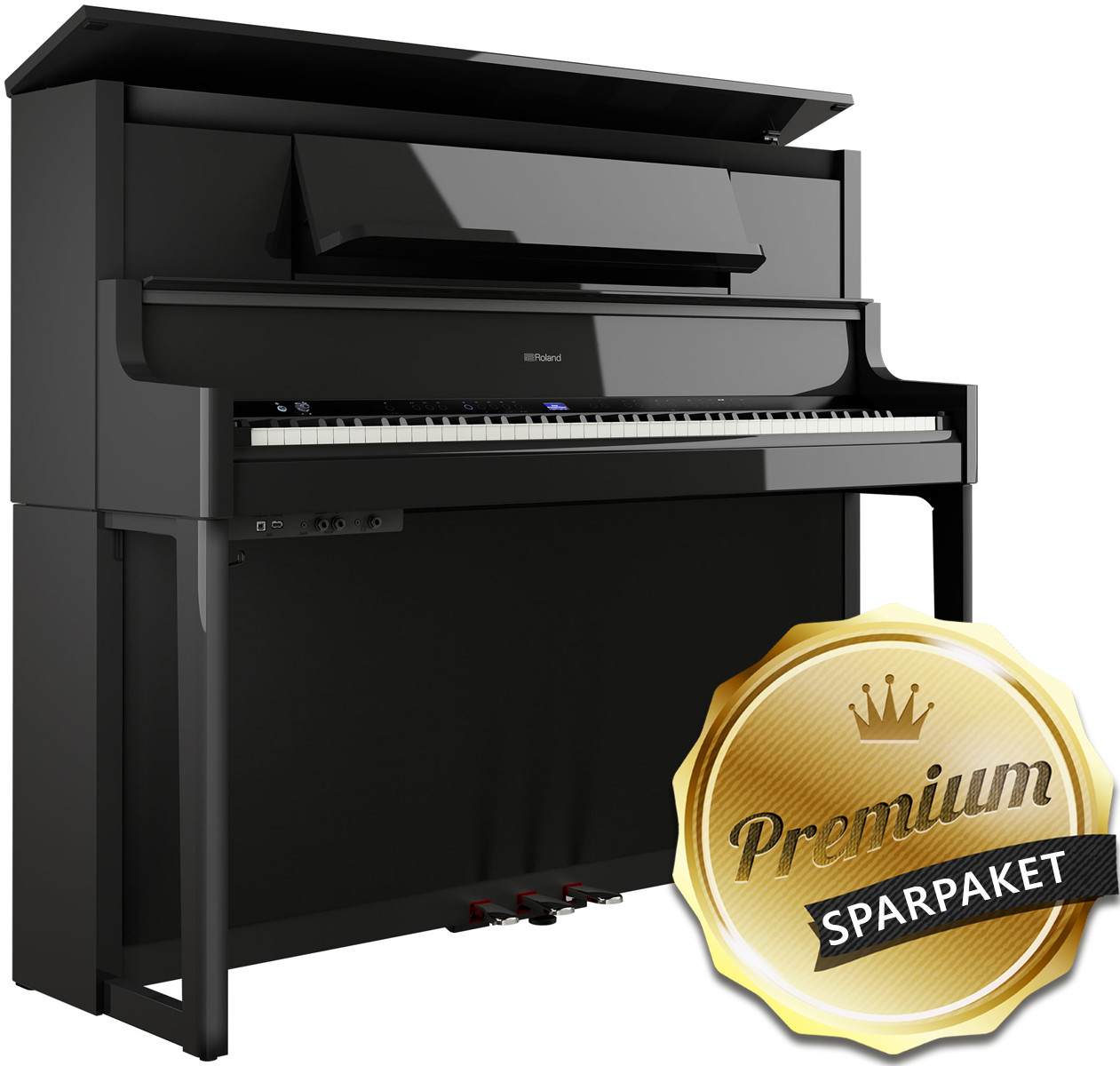 Roland LX-9 PE Digitalpiano Polished Ebony - Schwarz Hochglanz - Premium-Sparpaket